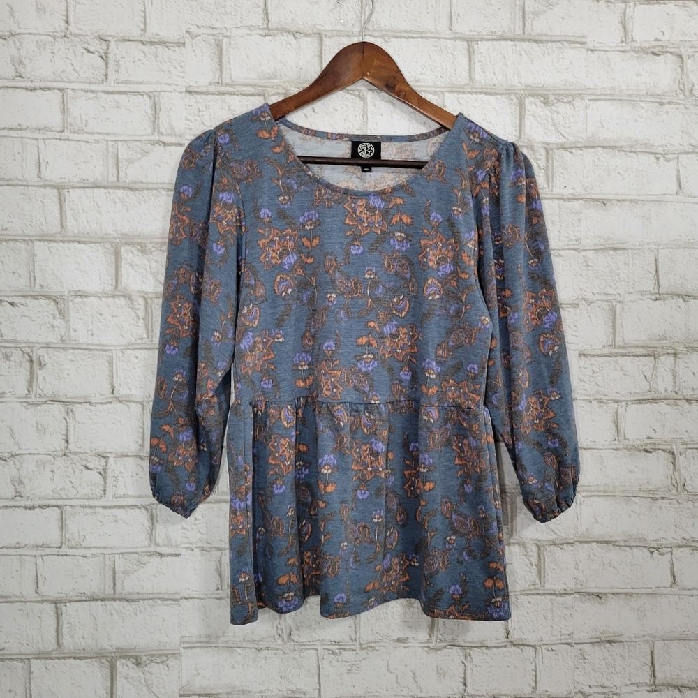 Bobeau long sleeve‎ floral top